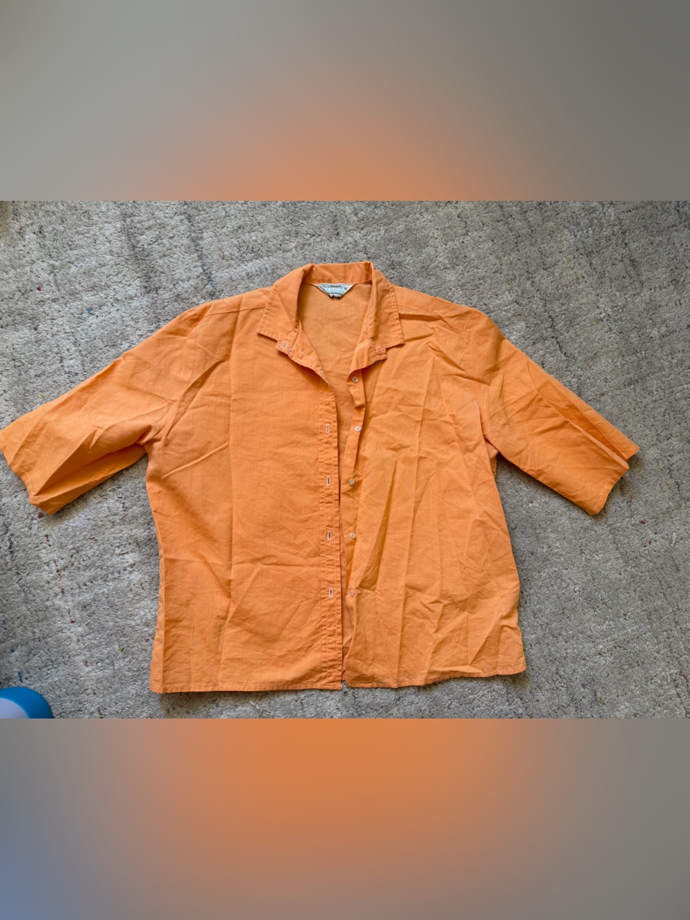 Vintage Lightweight Button-Up Shirt in Bright Orange